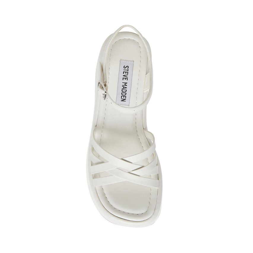 Sandalias de Plataforma Steve Madden Crazy30 Cuero Mujer Blancas | ES IO2439